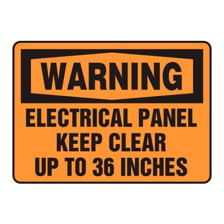Accuform Accuform Warning Sign, Electrical Panel Keep Clear Up To 36", 10"W x 7"H, Adhesive Vinyl MELC309VS